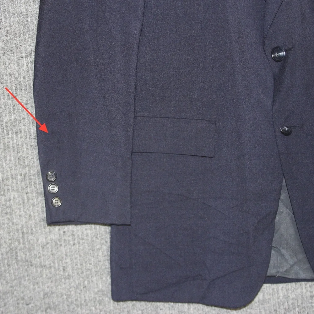 Carlo Collection Richman Mens Navy Blue Wool Blend Suit Jacket Blazer‎ Size 40R